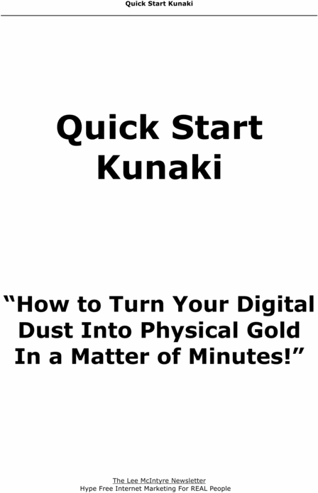 Product picture Quick Start Kunaki