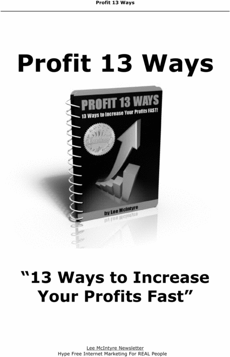Product picture Profit 13 Ways